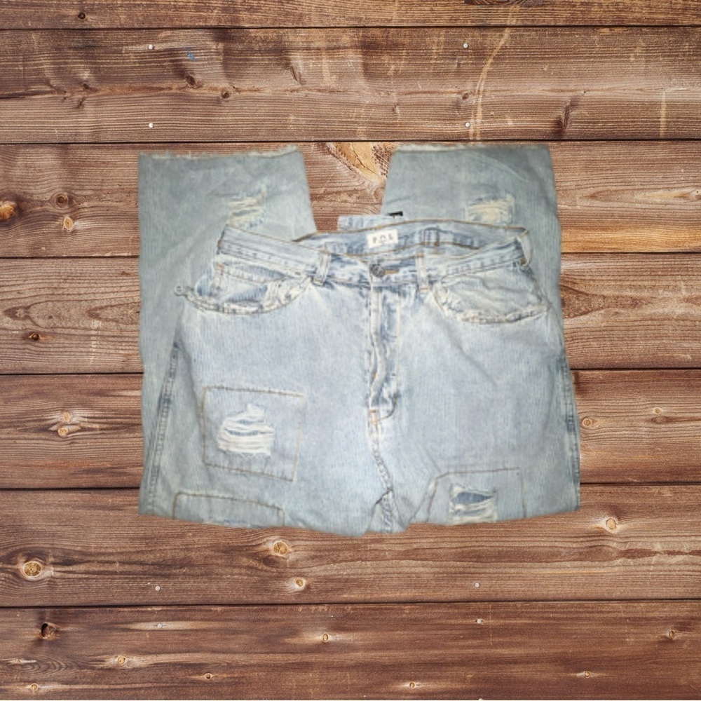 Pol Women’s Distressed Patchwork High-Waisted Jea… - image 5